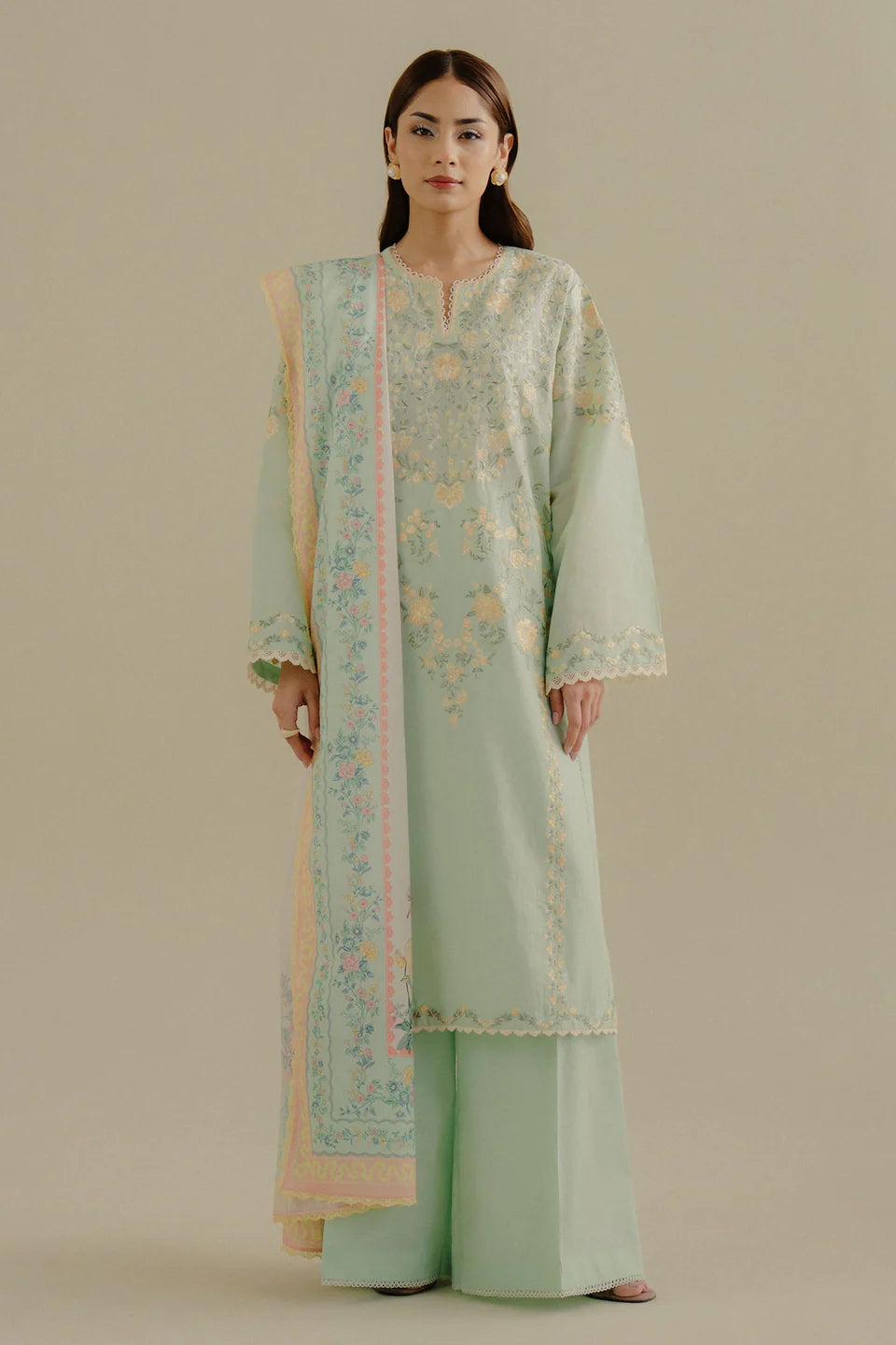 zara shahjahan green dress Zara Shahjahan ZCE23-5B Coco Eid Lawn Vol 2  Sara Clothes