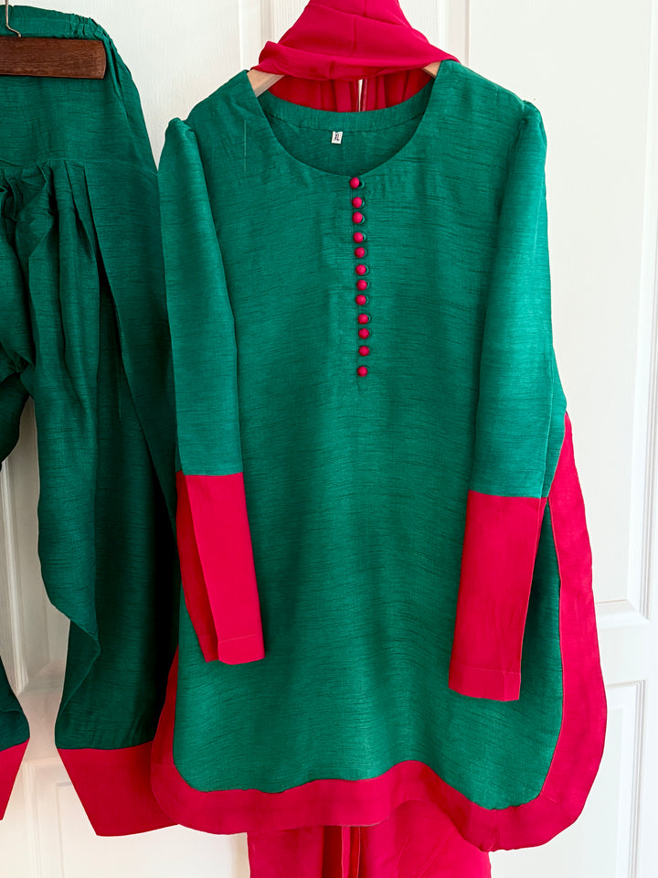 SOLID SILK FARSHI SHALWAR FRSL19