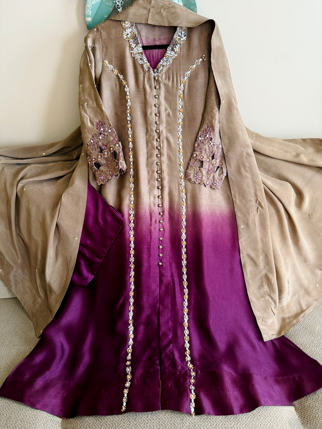 HEAVY PURE SILK CUSTOM PARTYWEAR FROCK MUSF06