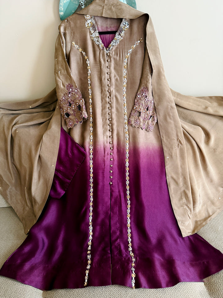 HEAVY PURE SILK CUSTOM PARTYWEAR FROCK MUSF06