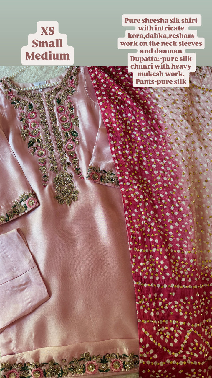 CUSTOM SERIES PURE SILK CHUNRI SUITS CHSF10