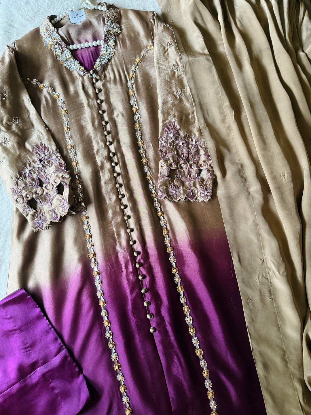 HEAVY PURE SILK CUSTOM PARTYWEAR FROCK MUSF06