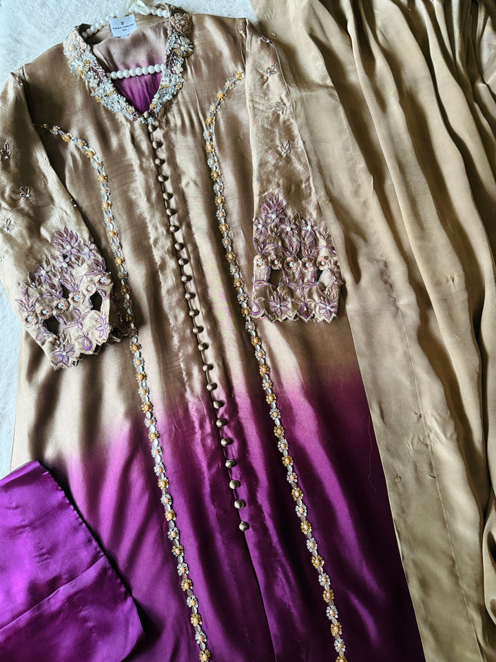 HEAVY PURE SILK CUSTOM PARTYWEAR FROCK MUSF06