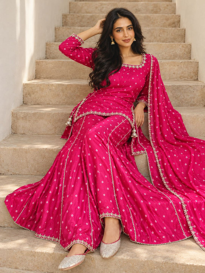 CHUNRI PURE CHARMEUSE SILK SHARARA SUIT SFSH04