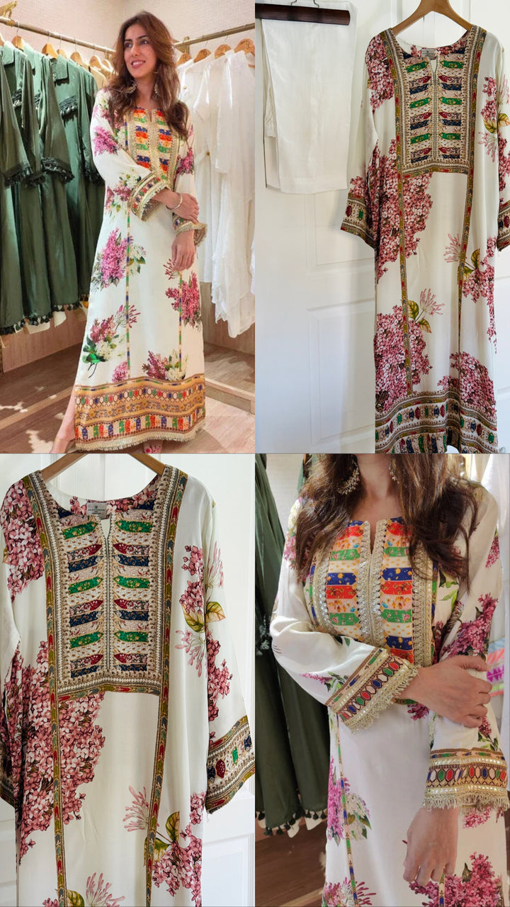 PURE CREPE SILK FUSION KAFTAN SFKF11