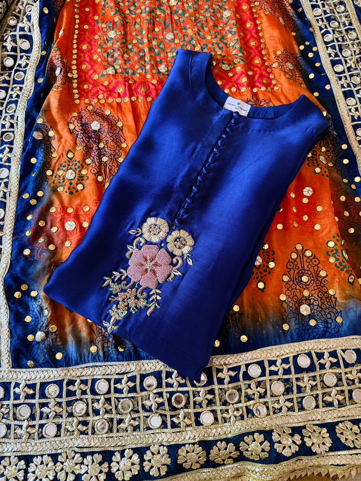 PURE SILK BLOCK PRINTED SUIT BLSF01