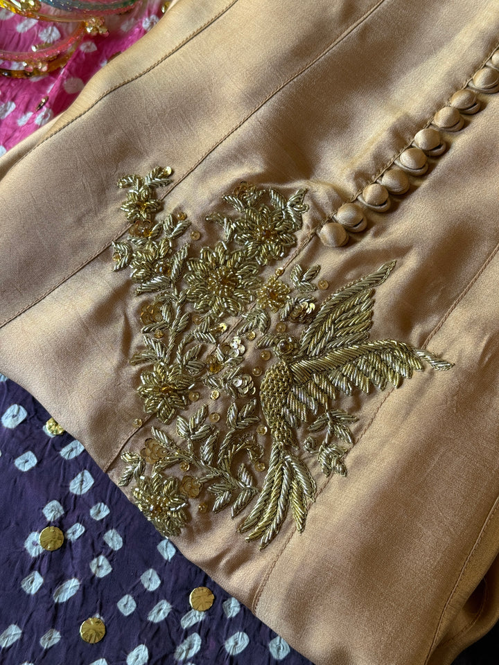 CUSTOM SERIES PURE SILK CHUNRI FROCK CHSF10