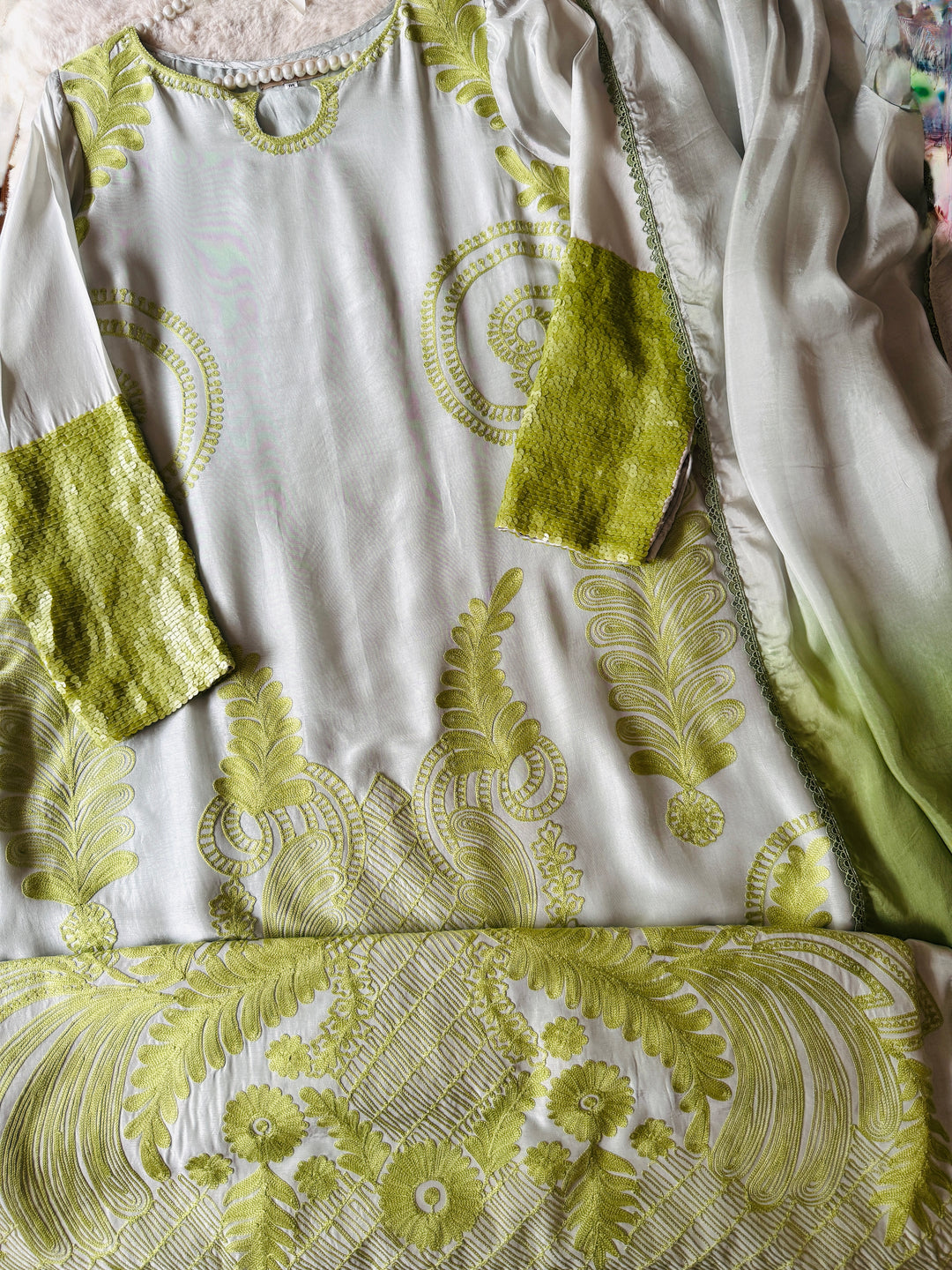 EMBROIDERED SILK KAFTAN SFKF50