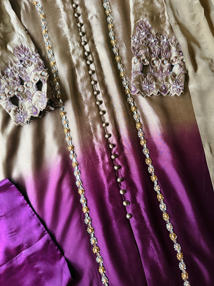 HEAVY PURE SILK CUSTOM PARTYWEAR FROCK MUSF06
