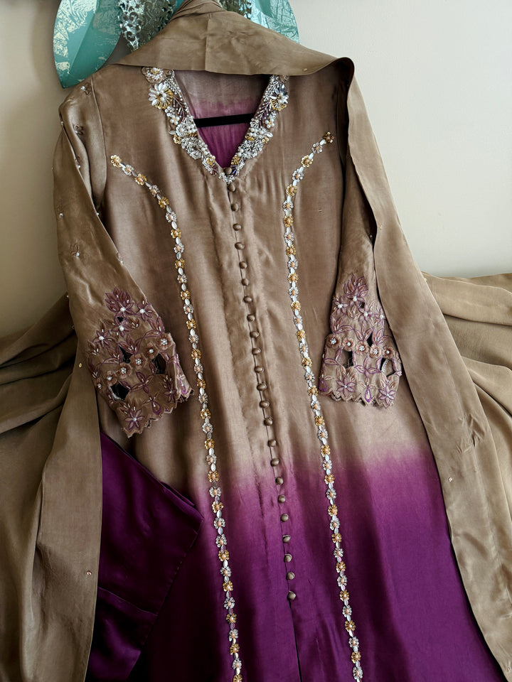 HEAVY PURE SILK CUSTOM PARTYWEAR FROCK MUSF06