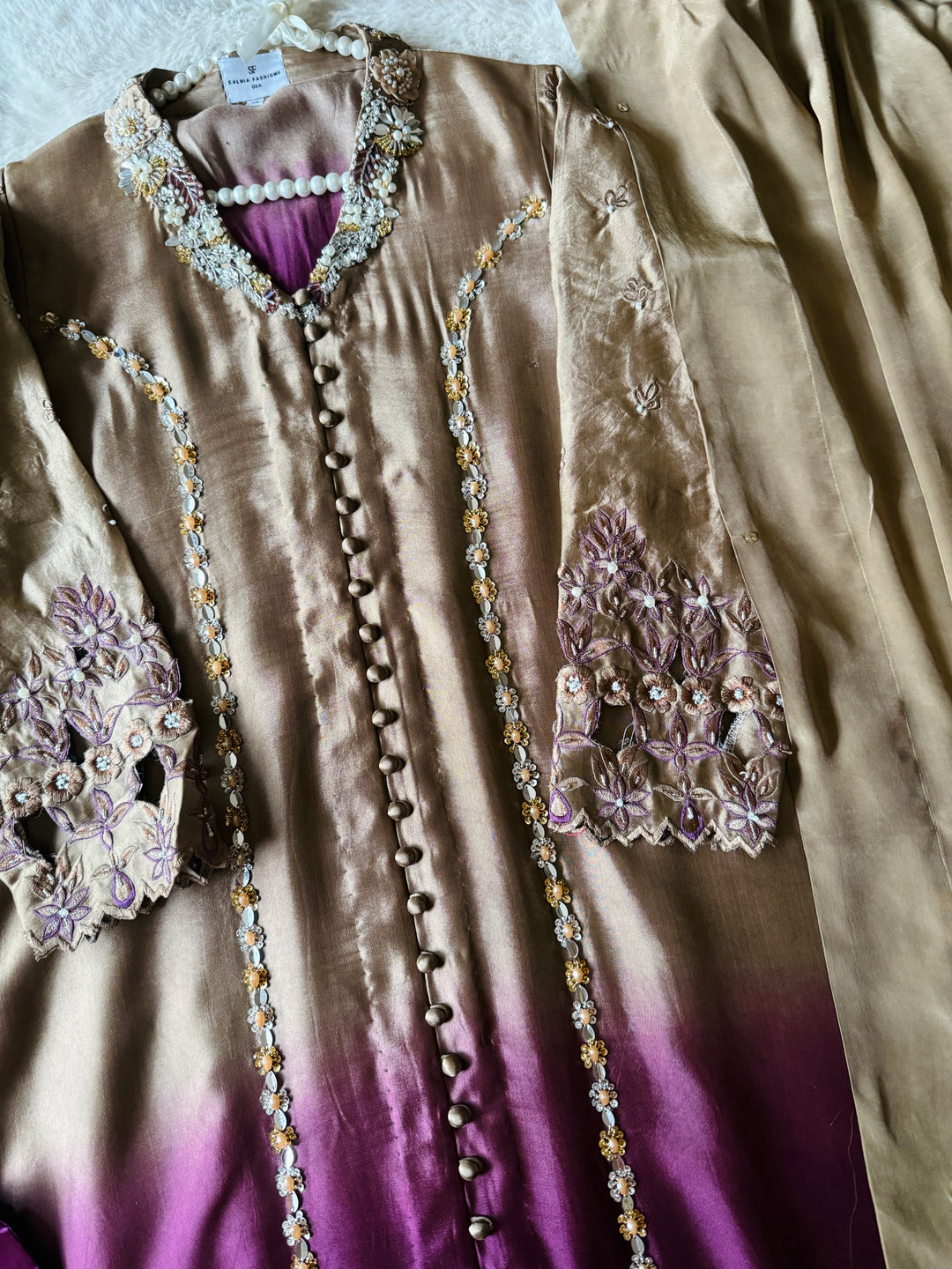 HEAVY PURE SILK CUSTOM PARTYWEAR FROCK MUSF06