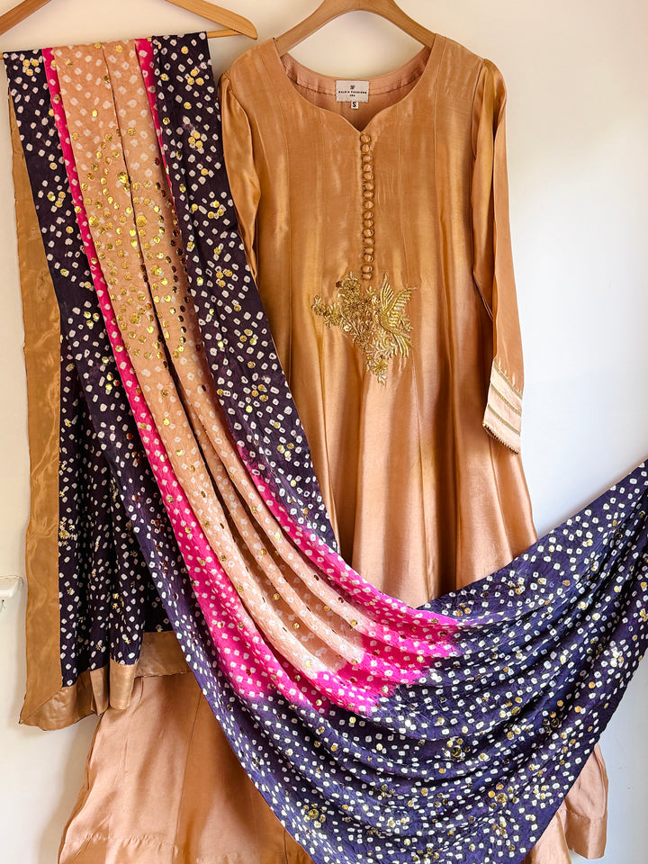 CUSTOM SERIES PURE SILK CHUNRI FROCK CHSF10