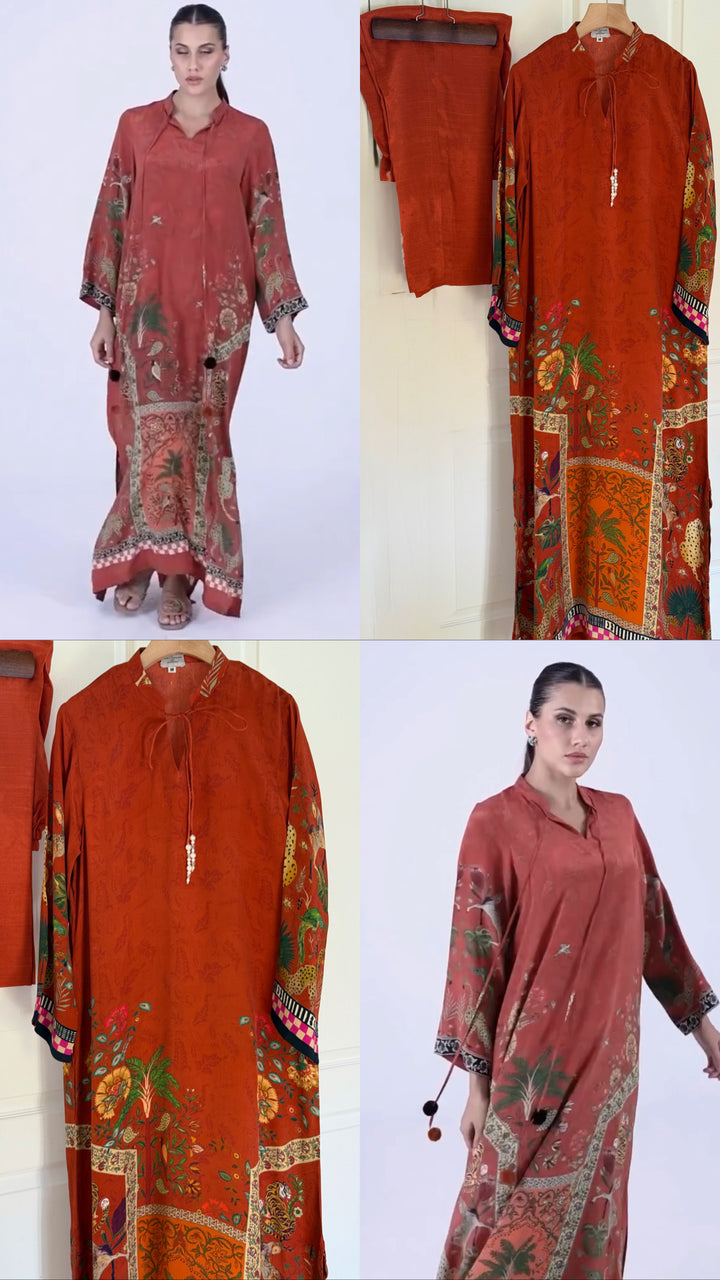 PURE CREPE SILK FUSION KAFTAN SFKF03