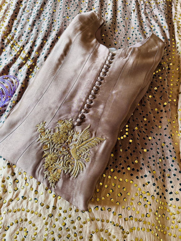 CUSTOM SERIES PURE SILK CHUNRI FROCK CHSF11