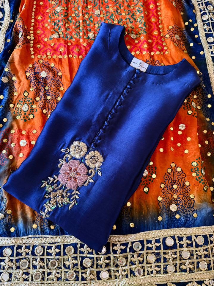 PURE SILK BLOCK PRINTED SUIT BLSF01