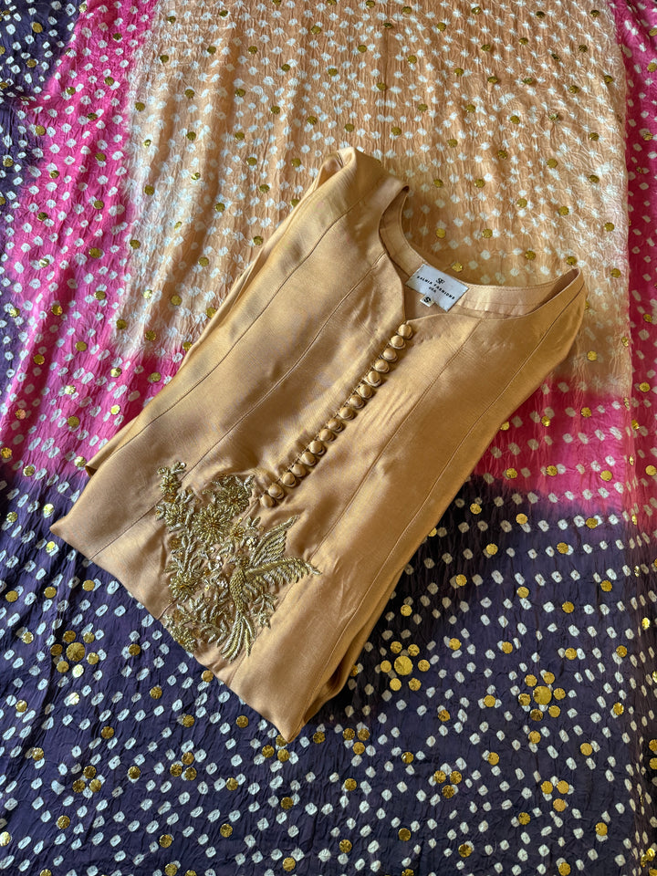 CUSTOM SERIES PURE SILK CHUNRI FROCK CHSF10