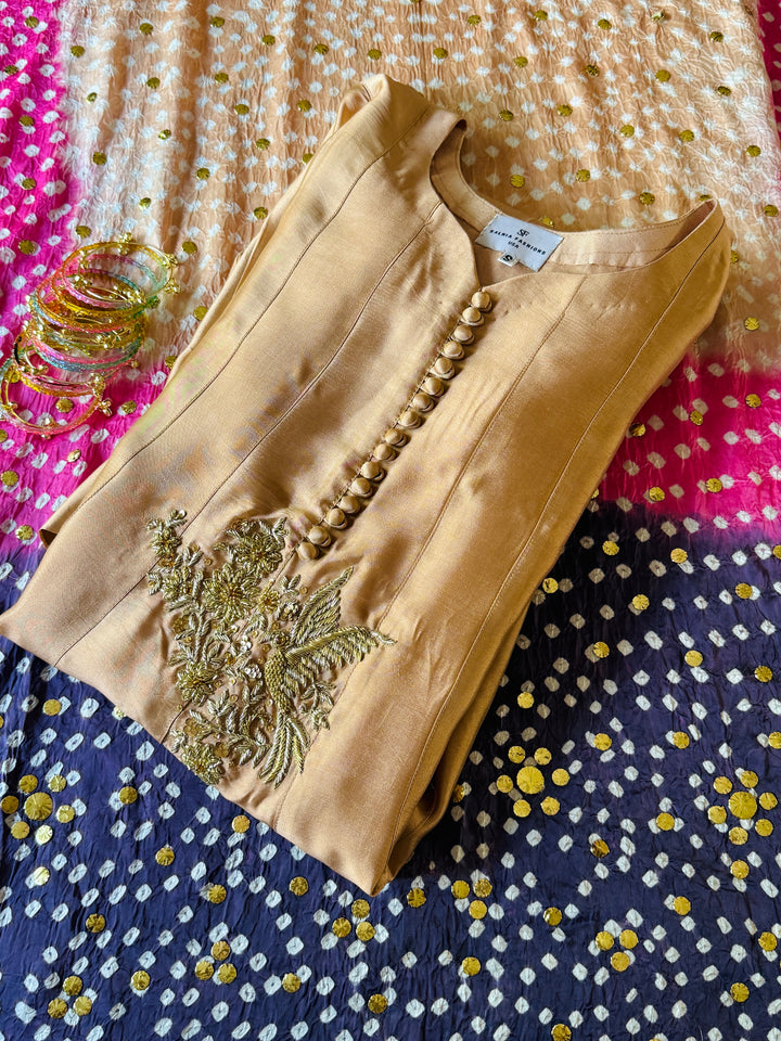 CUSTOM SERIES PURE SILK CHUNRI FROCK CHSF10