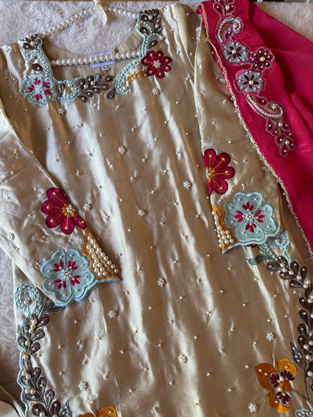 CUTWORK EMBROIDERED PURE SHEESHA SILK SUIT CTSH05