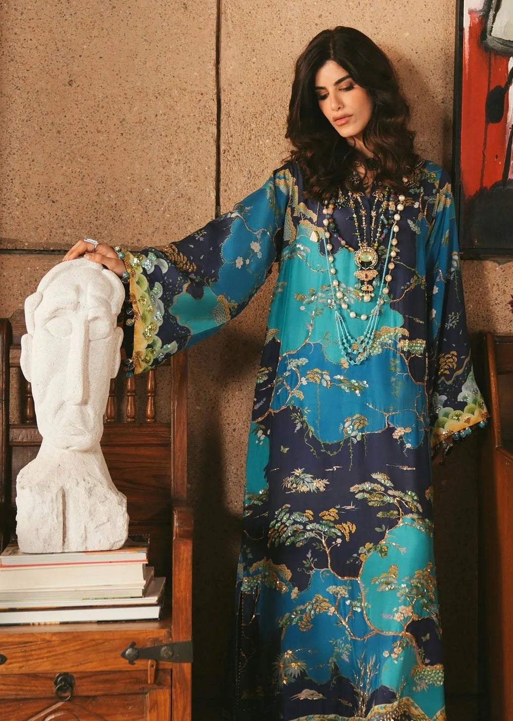PURE CREPE SILK FUSION KAFTAN SFKF05