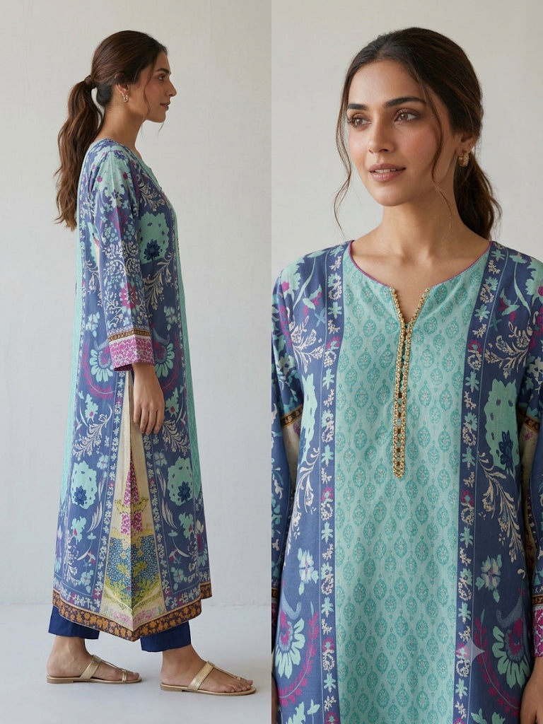 PURE CREPE SILK FUSION KAFTAN SFKF07