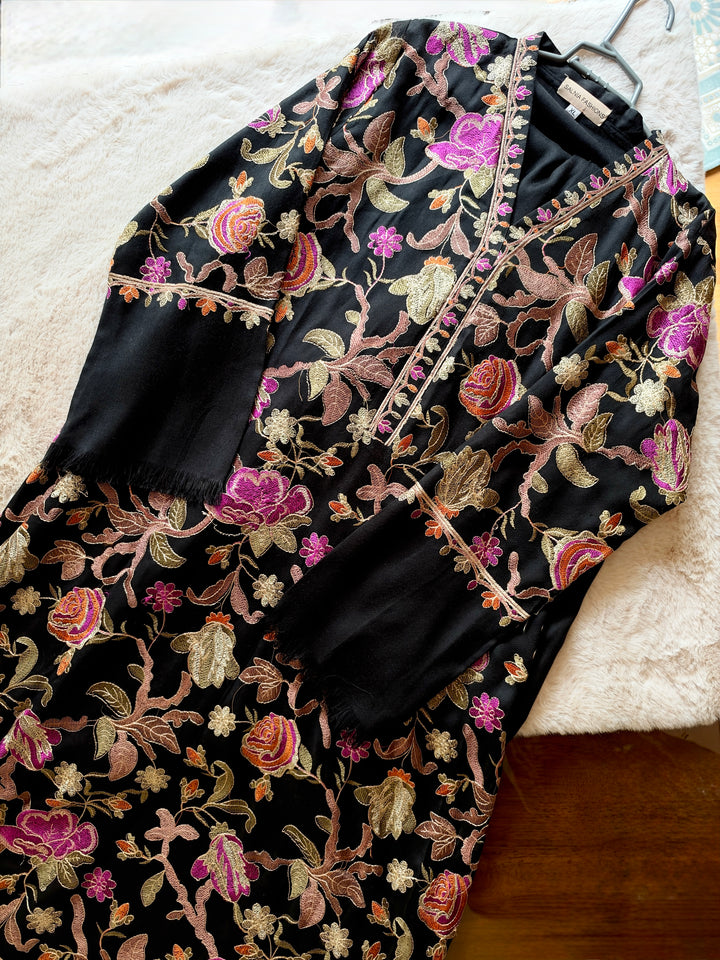AARI EMBROIDERED PASHMINA KAFTAN SFP19