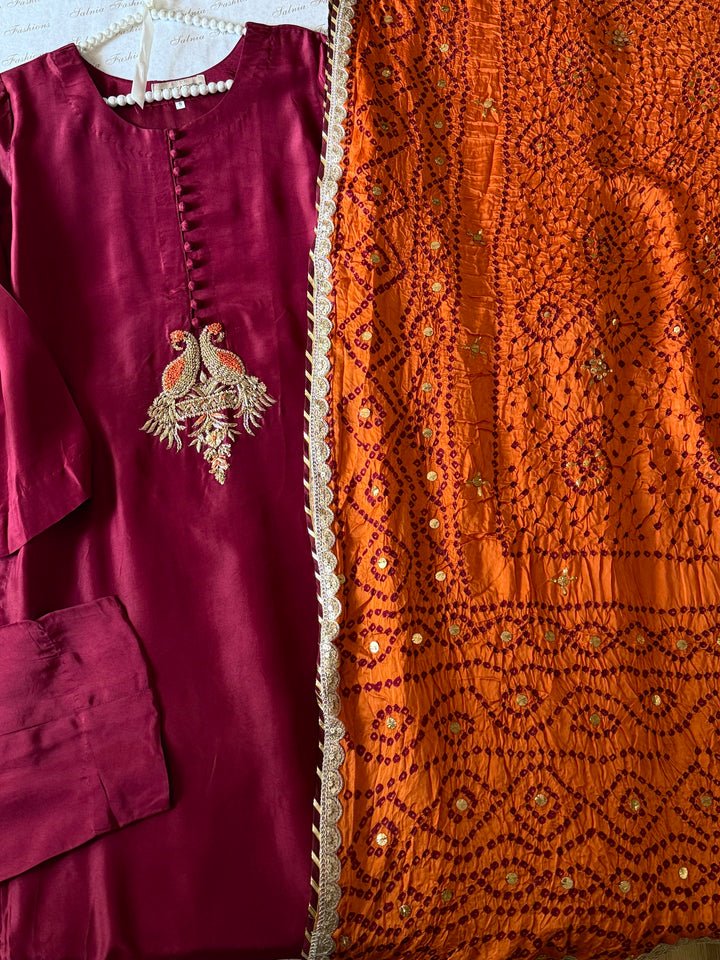 CUSTOM SERIES PURE SILK CHUNRI SUITS CHSF07