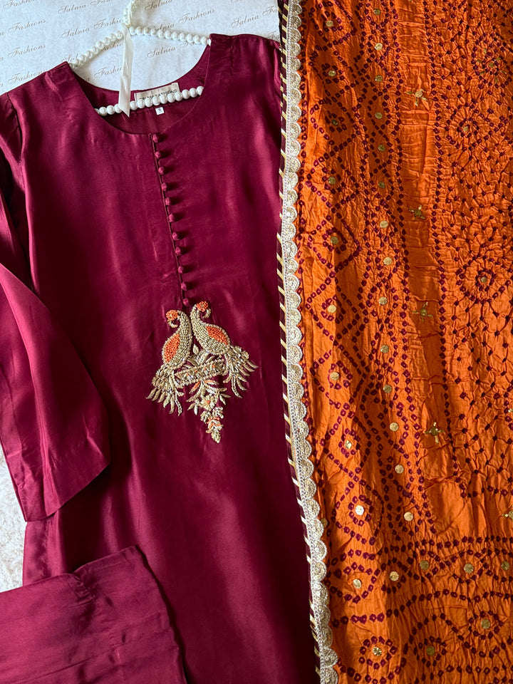 CUSTOM SERIES PURE SILK CHUNRI SUITS CHSF07