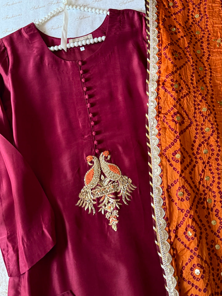 CUSTOM SERIES PURE SILK CHUNRI SUITS CHSF07