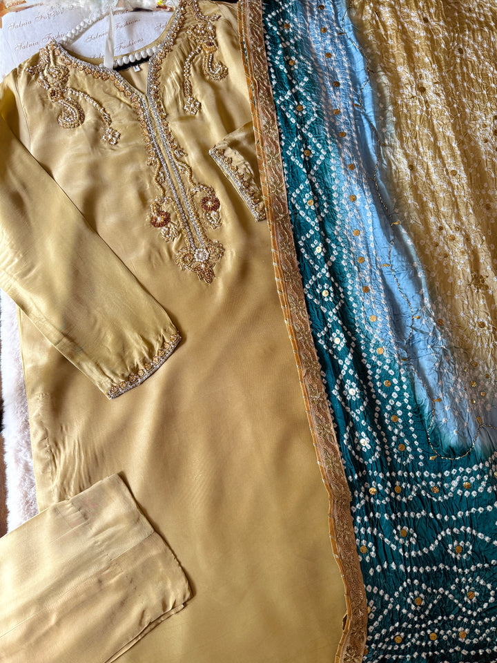 CUSTOM SERIES PURE SILK CHUNRI SUITS CHSF06