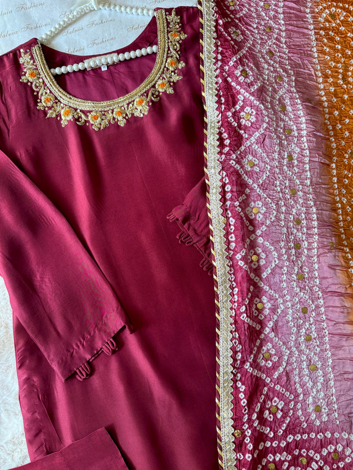 CUSTOM SERIES PURE SILK CHUNRI SUITS CHSF01