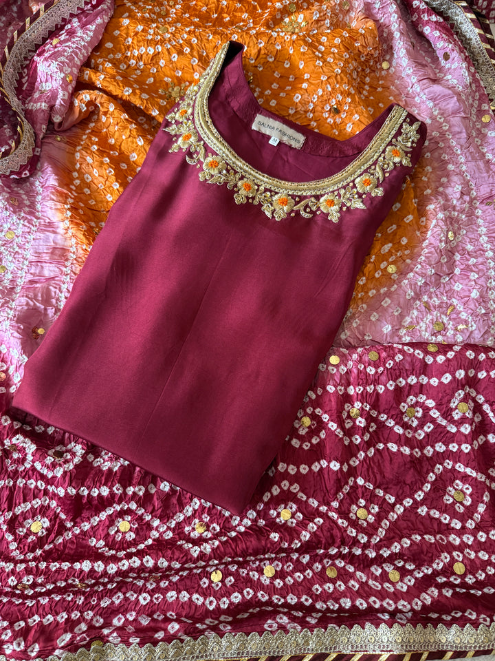 CUSTOM SERIES PURE SILK CHUNRI SUITS CHSF01