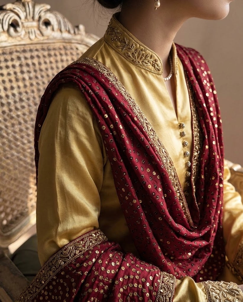CUSTOM SERIES PURE SILK CHUNRI SUITS CHSF14