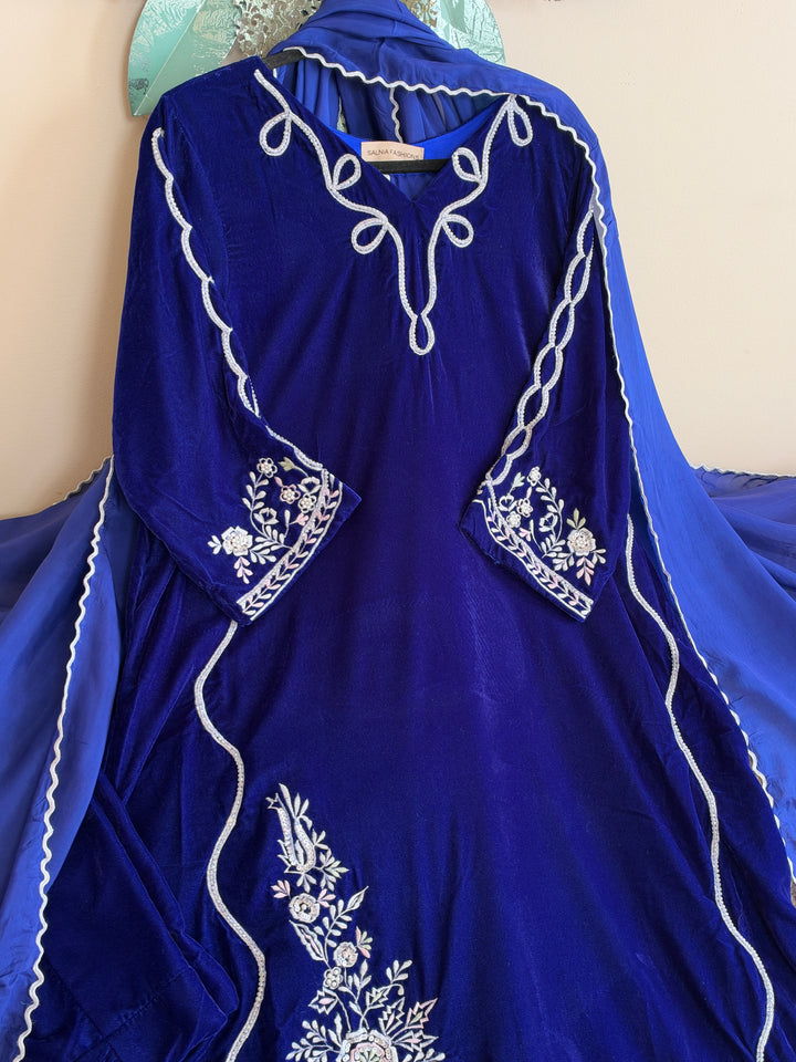HANDWORK EMBROIDERED VELVET KAFTAN SFKF04