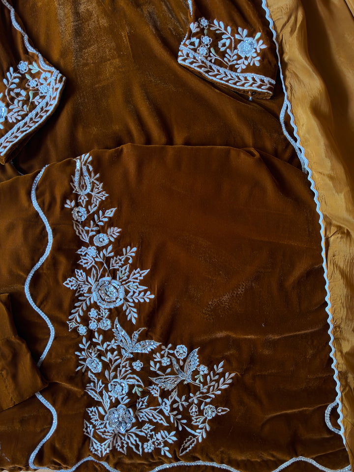 HANDWORK EMBROIDERED VELVET KAFTAN SFKF03