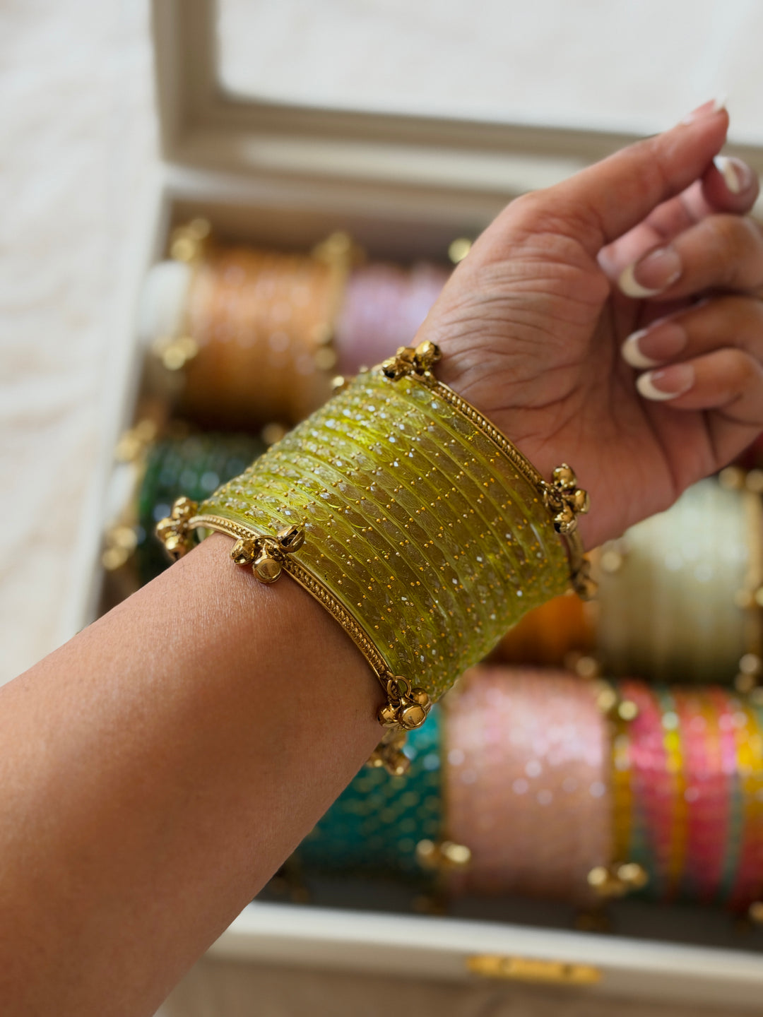 KASHMIRI RAINDROP GLASS BANGLES KHSF01