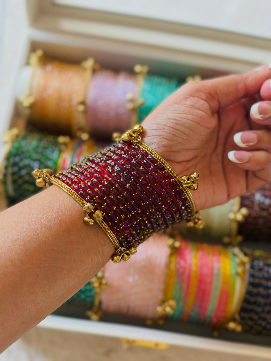 KASHMIRI RAINDROP GLASS BANGLES KHSF01