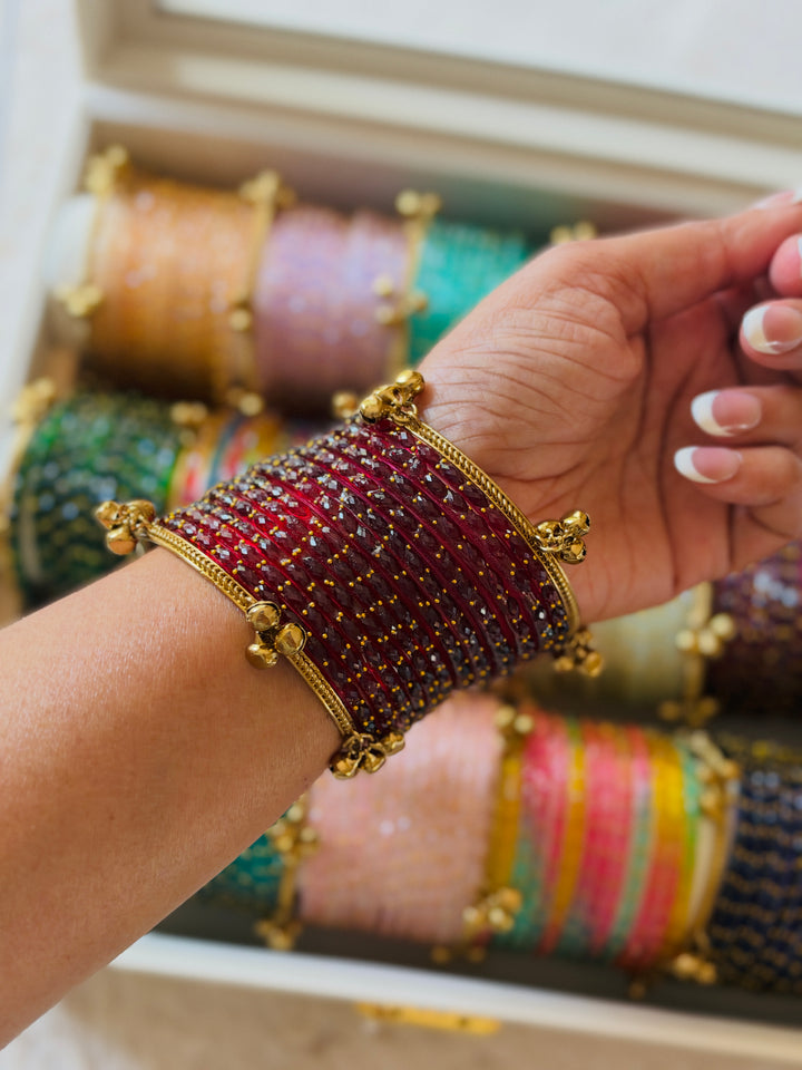 KASHMIRI RAINDROP GLASS BANGLES KHSF01