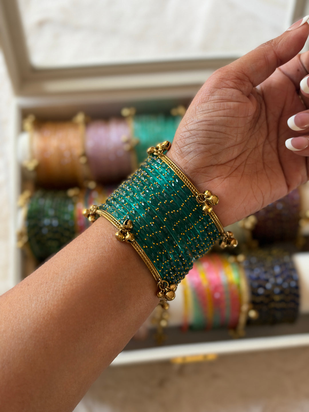 KASHMIRI RAINDROP GLASS BANGLES KHSF01