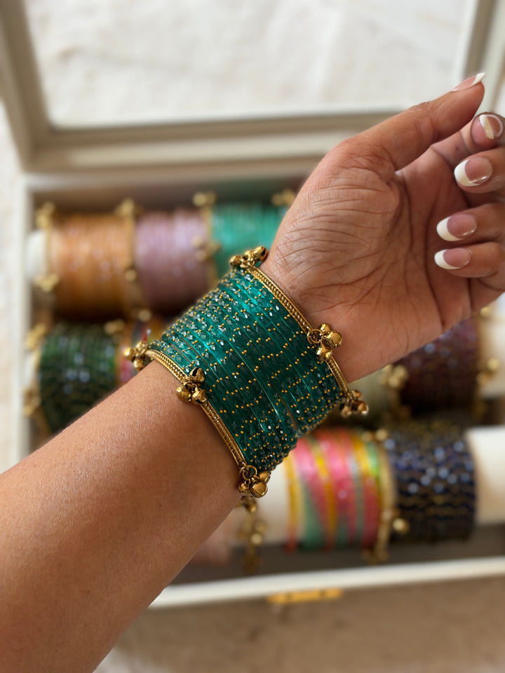 KASHMIRI RAINDROP GLASS BANGLES KHSF01