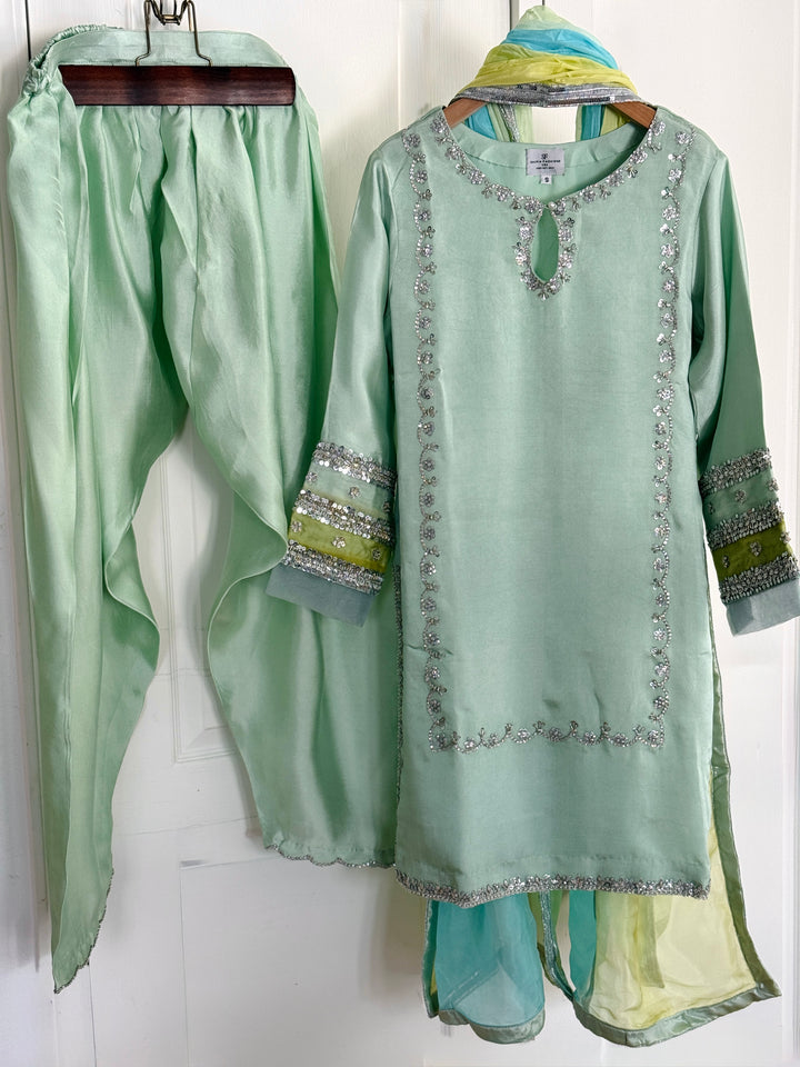 HAND EMBELLISHED PURE SILK FARSHI SHALWAR FRSH70
