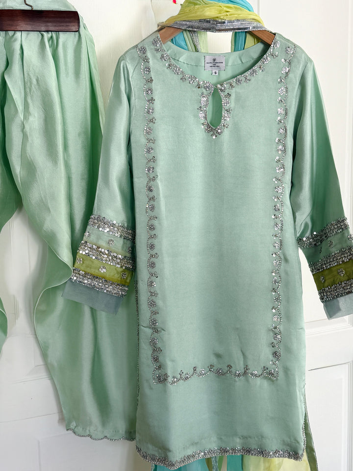 HAND EMBELLISHED PURE SILK FARSHI SHALWAR FRSH70
