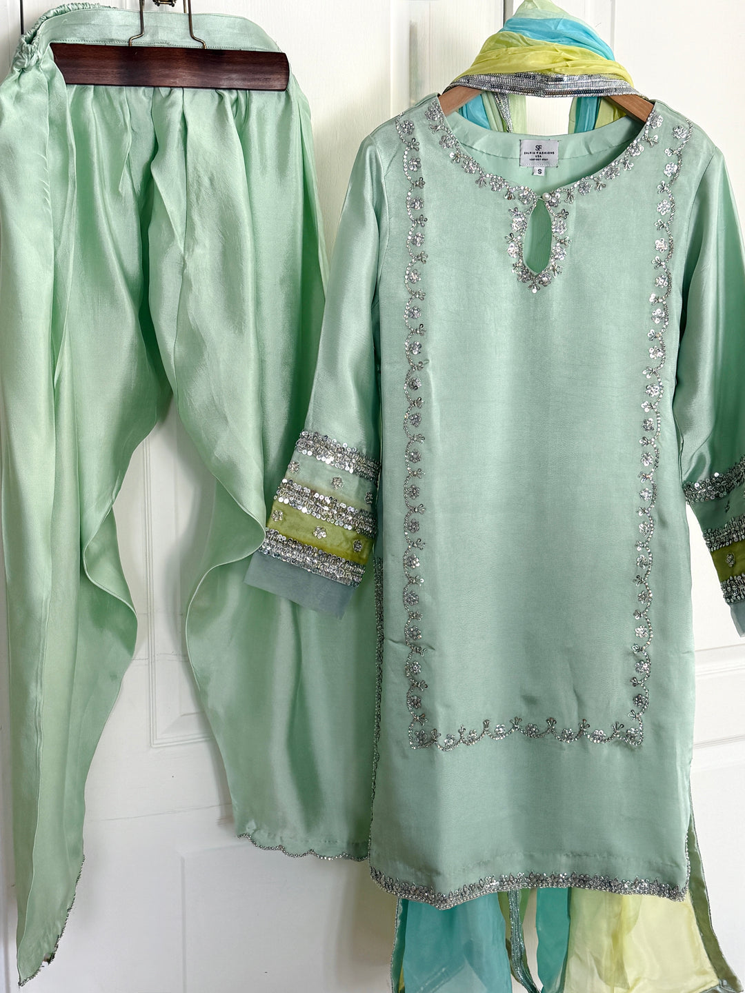 HAND EMBELLISHED PURE SILK FARSHI SHALWAR FRSH70