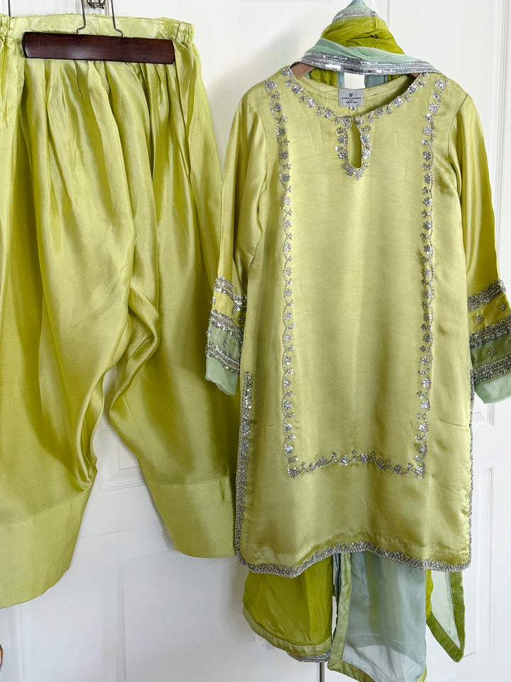 HAND EMBELLISHED PURE SILK FARSHI SHALWAR FRSH72
