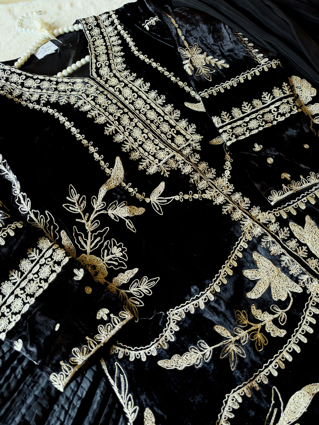 EMBROIDERED VELVET SHARARA SET SFSH02