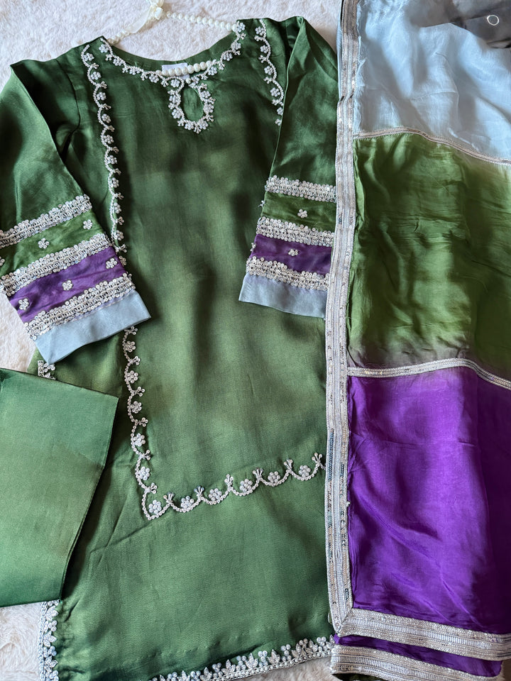 HAND EMBELLISHED PURE SILK FARSHI SHALWAR FRSH71