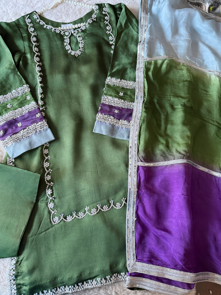 HAND EMBELLISHED PURE SILK FARSHI SHALWAR FRSH71