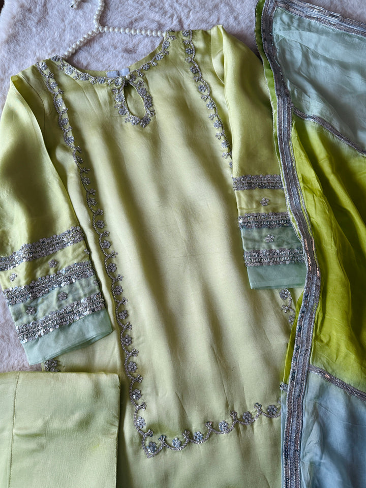 HAND EMBELLISHED PURE SILK FARSHI SHALWAR FRSH72