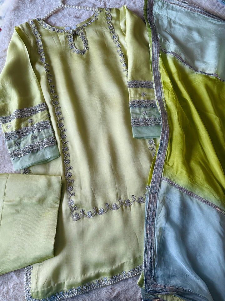 HAND EMBELLISHED PURE SILK FARSHI SHALWAR FRSH72
