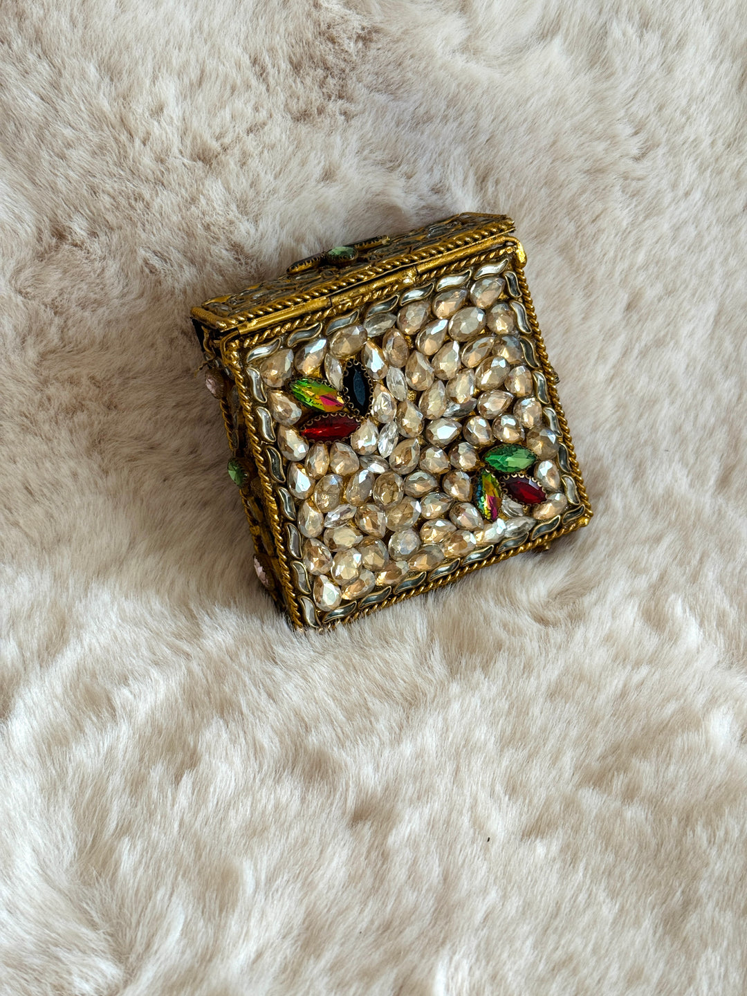 MINI KUNDAN CLUTCH AZURE