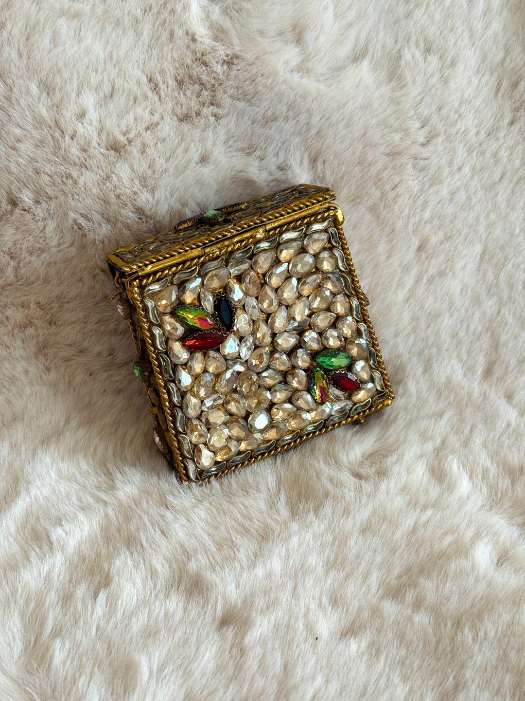 MINI KUNDAN CLUTCH AZURE